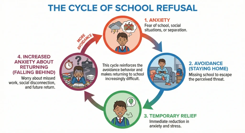 The cycle of school refusal and anxiety