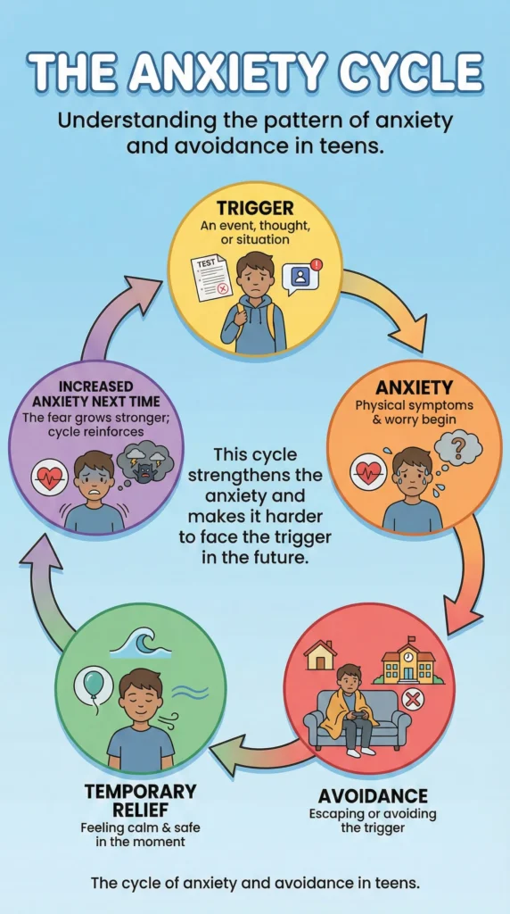 The cycle of anxiety and avoidance in teens